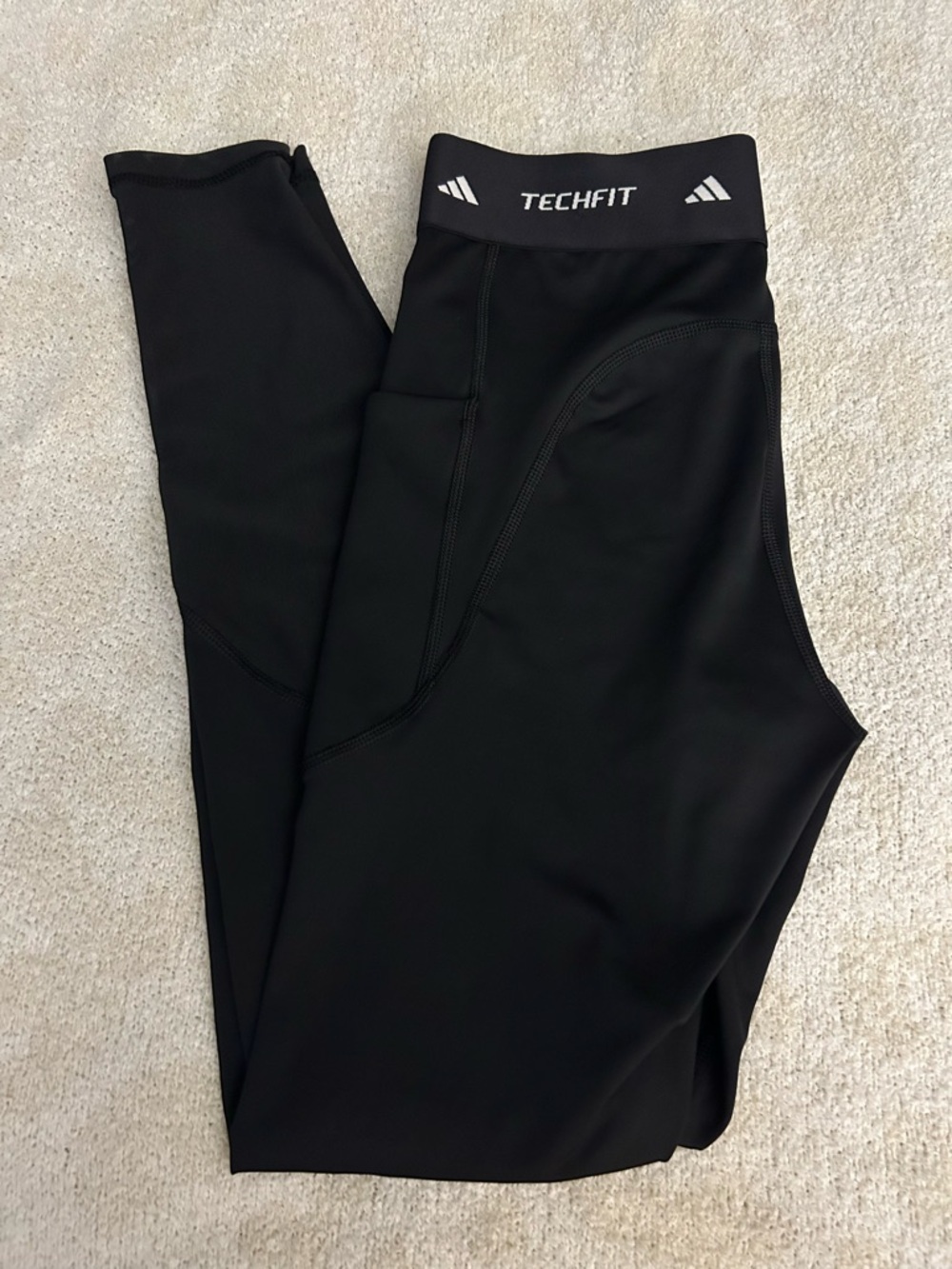 Adidas Techfit Stash Pocket Leggings Black Compression Size S